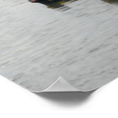 パナマシティスカイラインウィズ魚釣りボート ポスター (角)