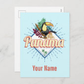 パナマシティトゥカンレトロパームツリーズヴィンテージ シーズンポストカード (正面/裏面)