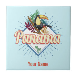 パナマシティトゥカンレトロパームツリーズヴィンテージ タイル