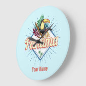 パナマシティトゥカンレトロパームツリーズヴィンテージ ラージ壁時計 (傾斜)