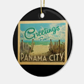 パナマシティビーチビンテージトラベル セラミックオーナメント (左)