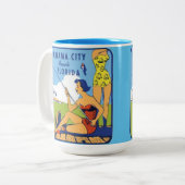 パナマシティビーチフロリダコーヒーマグ ツートーンマグカップ (正面左)