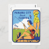 パナマシティビーチフロリダヴィンテージ旅行はがき ポストカード (正面/裏面)