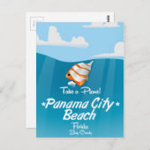 パナマシティビーチフロリダヴィンテージ旅行ポスター。 ポストカード (正面/裏面)