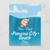 パナマシティビーチフロリダヴィンテージ旅行ポスター。 ポストカード (正面)