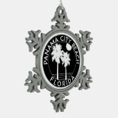 パナマシティビーチフロリダ スノーフレークピューターオーナメント (左)