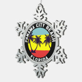 パナマシティビーチフロリダ スノーフレークピューターオーナメント (右)