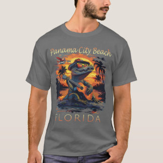 パナマシティビーチ フロリダ州 休暇 かわいいアリゲーター Tシャツ