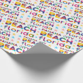 パナマシティビーチ、フロリダ。カラフル文字パターン ラッピングペーパー (角)