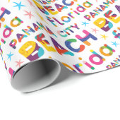 パナマシティビーチ、フロリダ。カラフル文字パターン ラッピングペーパー (ロールコーナー)