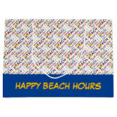 パナマシティビーチ、フロリダ。カラフル文字パターン ラージペーパーバッグ (正面)