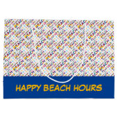 パナマシティビーチ、フロリダ。カラフル文字パターン ラージペーパーバッグ (裏面)