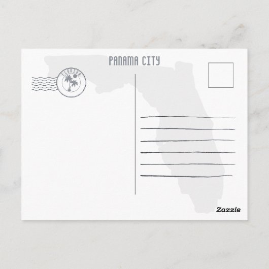 パナマシティフロリダレトロサンセットお土産60s ポストカード (裏面)