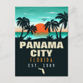 パナマシティフロリダレトロサンセットお土産60s ポストカード (正面)
