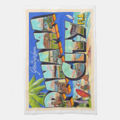 パナマシティフロリダヴィンテージ大レターはがき キッチンタオル (縦)