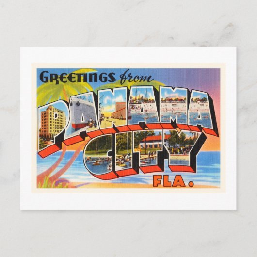 パナマシティフロリダFLオールドヴィンテージ旅行記念品 ポストカード (正面)