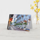 パナマシティ旧市街カスコ水彩画 カード (黄色い花)