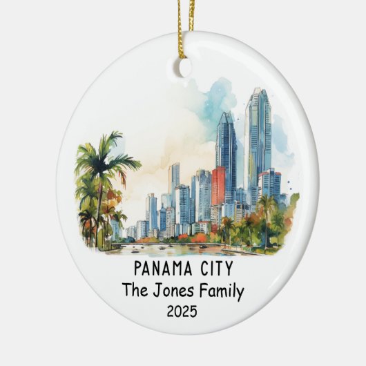 パナマパーソナライズされたシティオーナメントパナマ セラミックオーナメント (左)