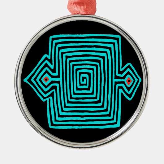 パナマモラカメ – ブルーブラック メタルオーナメント (正面)