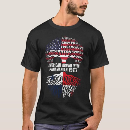 パナマルーツUSA国旗で育ったアメリカ人 Tシャツ (正面)