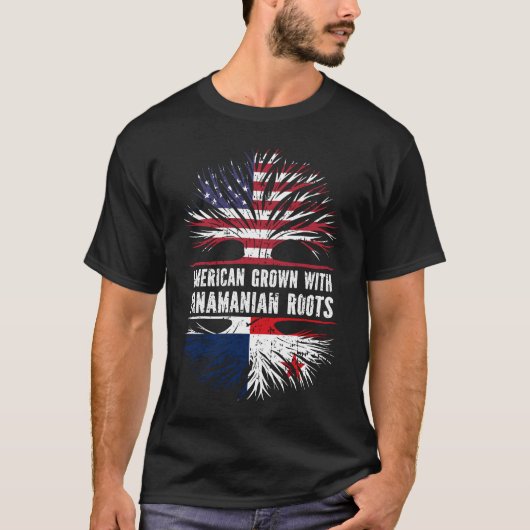パナマルーツUSA国旗で育ったアメリカ人 Tシャツ (正面)