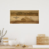 パナマントレンジ山脈の地図1875 ポスター (キッチン)