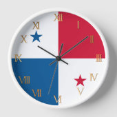 パナマ国旗 壁時計 (正面)