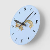 パナマ地図の時計 ラウンド壁時計 (傾斜)