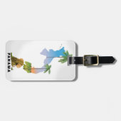 パナマ地図図解入りの、写真付きの旅行ポスタープリント。 ラゲッジタグ (正面横)