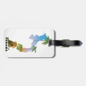 パナマ地図図解入りの、写真付きの旅行ポスタープリント。 ラゲッジタグ (裏面横)