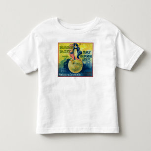 パナマ太平洋のApple木枠のラベル トドラーTシャツ