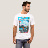 パナマ川の休暇プリント Tシャツ (正面フル)