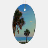 パナマ市のビーチ、フロリダのヤシの木 セラミックオーナメント (右)