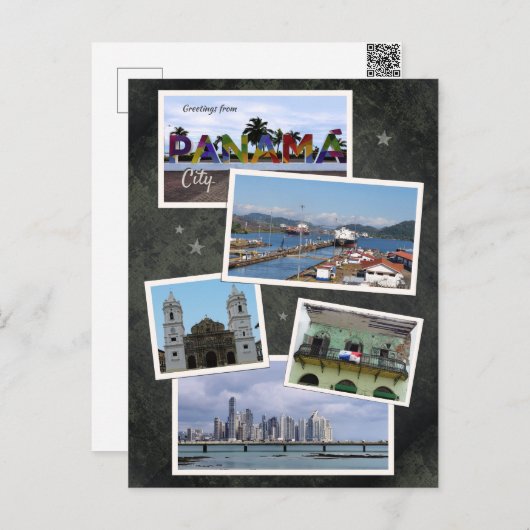 パナマ市写真コラージュ ポストカード (正面/裏面)