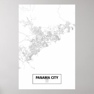 パナマ市、パナマ(白の黒) ポスター