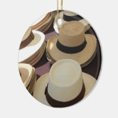 パナマ帽のオーナメント セラミックオーナメント (左)