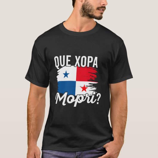 パナマ派手なパナマ国旗DNAパナマニョQue Xop Tシャツ (正面)