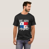 パナマ派手なパナマ国旗DNAパナマニョQue Xop Tシャツ (正面フル)