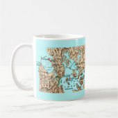 パナマ運河の古地図マグ コーヒーマグカップ (左)