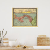 パナマ運河の地図 – 1904 ポスター (キッチン)