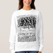 パナマ運河ゾーンの場所の白 スウェットシャツ (正面)