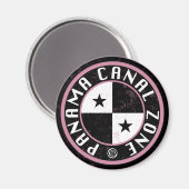 パナマ運河ゾーンサークルデザイン マグネット (正面/裏面)