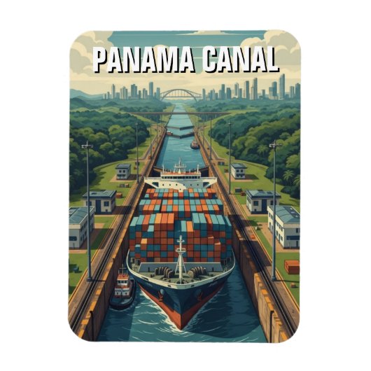 パナマ運河トラベル マグネット (縦)