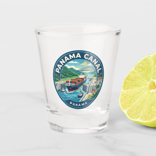 パナマ運河パナマ ショットグラス (正面)
