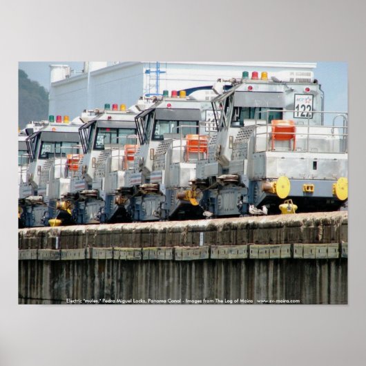 パナマ運河ペドロ・ミゲル・ロック電気「ミュール」 ポスター (正面)