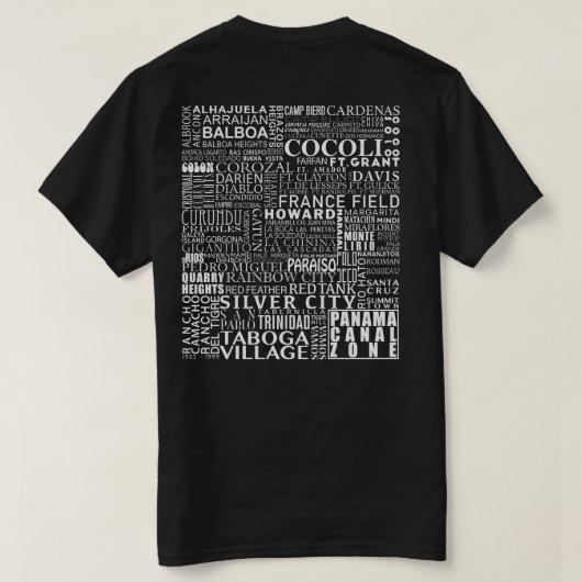 パナマ運河地帯すべての場所 Tシャツ (デザイン裏面)