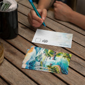 パナマ運河水彩絵葉書 招待状