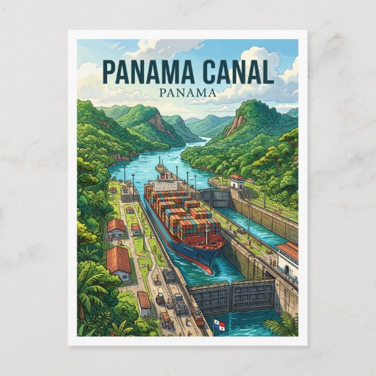 パナマ運河 ポストカード (正面)