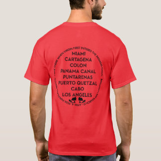 パナマ運河 初めての往復 ブラックロゴ Tシャツ