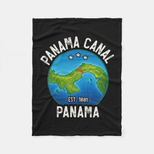 パナマ運河 開通1881年 フリースブランケット (正面)